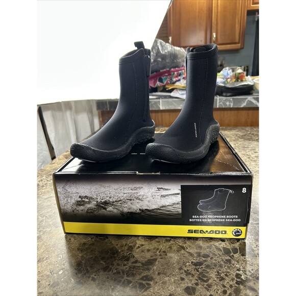 Sea-doo Boots Mens 8 Black Water Sports jetski riding neoprene ankle seadoo